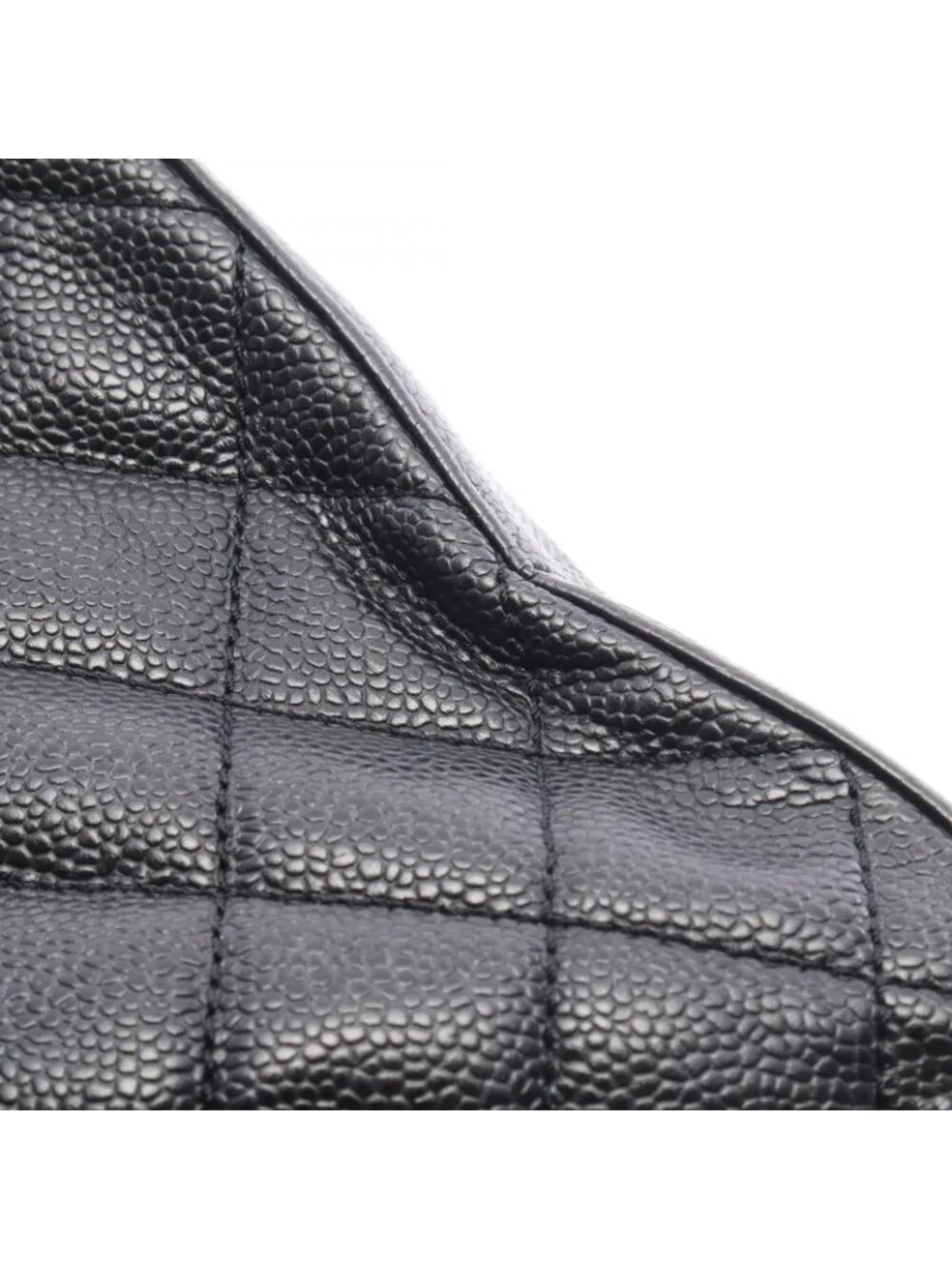 Chanel Tote Quilted Black Caviar Leather